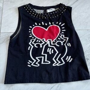 Keith Haring x Alice & Olivia Muscle Tank top